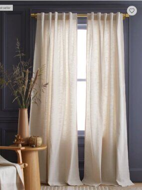 NWOT Quince Cotton Slub Curtain Panel - Natural - 48x108 - Light Filtering #16